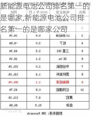 新能源电池公司排名第一的是哪家,新能源电池公司排名第一的是哪家公司-第2张图片-苏希特新能源