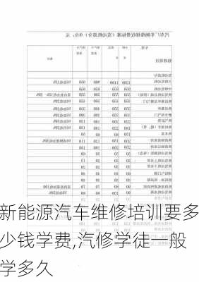 新能源汽车维修培训要多少钱学费,汽修学徒一般学多久-第3张图片-苏希特新能源