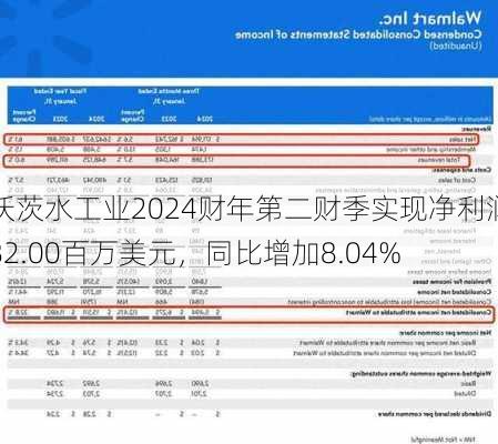 沃茨水工业2024财年第二财季实现净利润82.00百万美元，同比增加8.04%-第2张图片-苏希特新能源