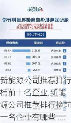 新能源公司推荐排行榜前十名企业,新能源公司推荐排行榜前十名企业有哪些-第3张图片-苏希特新能源