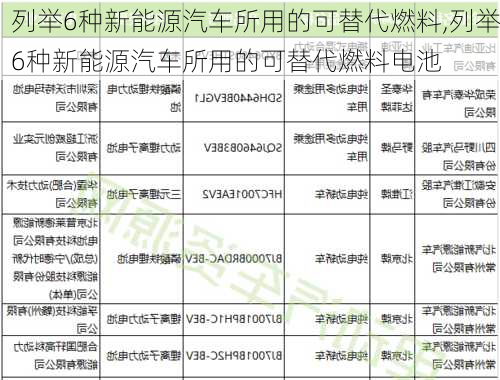 列举6种新能源汽车所用的可替代燃料,列举6种新能源汽车所用的可替代燃料电池