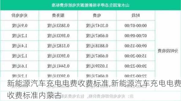 新能源汽车充电电费收费标准,新能源汽车充电电费收费标准内蒙古