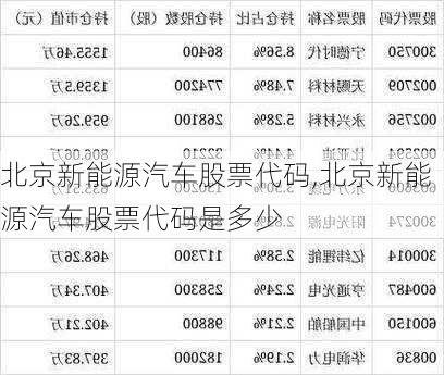 北京新能源汽车股票代码,北京新能源汽车股票代码是多少-第3张图片-苏希特新能源