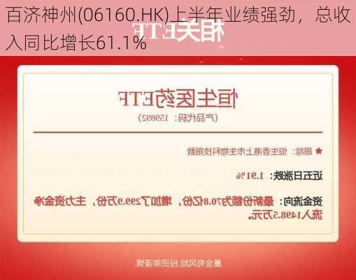 百济神州(06160.HK)上半年业绩强劲，总收入同比增长61.1%-第1张图片-苏希特新能源