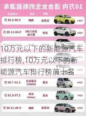 10万元以下的新能源汽车排行榜,10万元以下的新能源汽车排行榜前十名