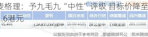 麦格理：予九毛九“中性”评级 目标价降至2.6港元-第2张图片-苏希特新能源