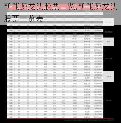 新能源龙头股票一览,新能源龙头股票一览表-第2张图片-苏希特新能源