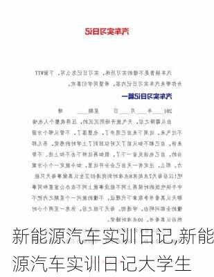 新能源汽车实训日记,新能源汽车实训日记大学生-第1张图片-苏希特新能源