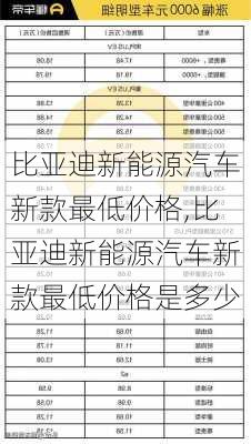 比亚迪新能源汽车新款最低价格,比亚迪新能源汽车新款最低价格是多少-第3张图片-苏希特新能源