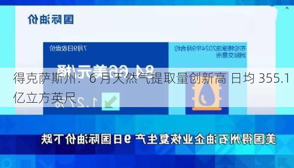 得克萨斯州：6 月天然气提取量创新高 日均 355.1 亿立方英尺-第1张图片-苏希特新能源