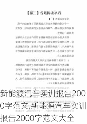 新能源汽车实训报告2000字范文,新能源汽车实训报告2000字范文大全-第2张图片-苏希特新能源