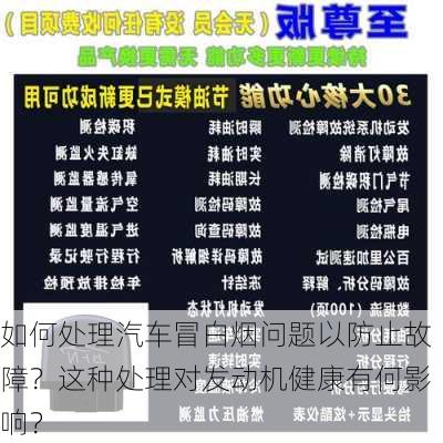 如何处理汽车冒白烟问题以防止故障？这种处理对发动机健康有何影响？-第1张图片-苏希特新能源