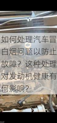 如何处理汽车冒白烟问题以防止故障？这种处理对发动机健康有何影响？-第2张图片-苏希特新能源