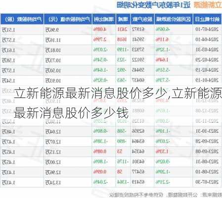 立新能源最新消息股价多少,立新能源最新消息股价多少钱-第2张图片-苏希特新能源