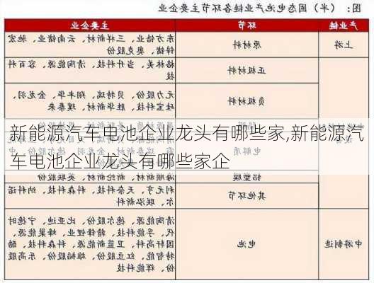 新能源汽车电池企业龙头有哪些家,新能源汽车电池企业龙头有哪些家企-第3张图片-苏希特新能源