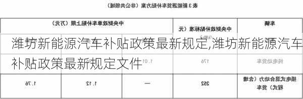 潍坊新能源汽车补贴政策最新规定,潍坊新能源汽车补贴政策最新规定文件-第3张图片-苏希特新能源