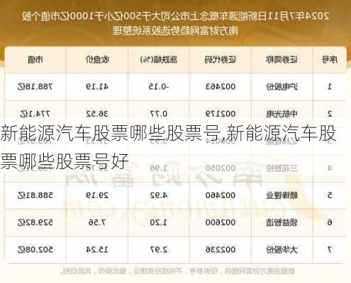 新能源汽车股票哪些股票号,新能源汽车股票哪些股票号好-第2张图片-苏希特新能源