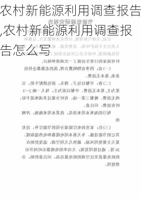 农村新能源利用调查报告,农村新能源利用调查报告怎么写-第1张图片-苏希特新能源