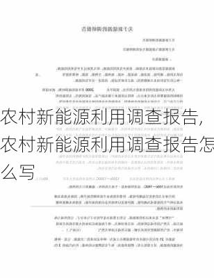 农村新能源利用调查报告,农村新能源利用调查报告怎么写-第2张图片-苏希特新能源