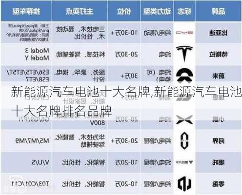 新能源汽车电池十大名牌,新能源汽车电池十大名牌排名品牌