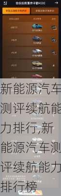 新能源汽车测评续航能力排行,新能源汽车测评续航能力排行榜