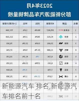 新能源汽车 排名,新能源汽车排名前十名-第2张图片-苏希特新能源