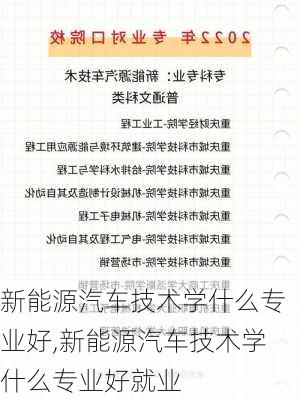 新能源汽车技术学什么专业好,新能源汽车技术学什么专业好就业-第1张图片-苏希特新能源