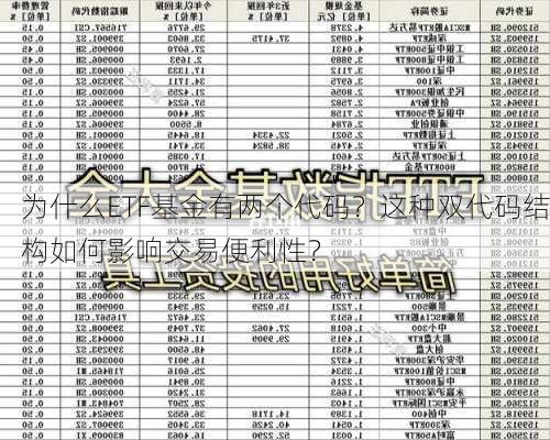 为什么ETF基金有两个代码？这种双代码结构如何影响交易便利性？