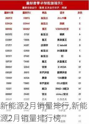 新能源2月销量排行,新能源2月销量排行榜-第2张图片-苏希特新能源