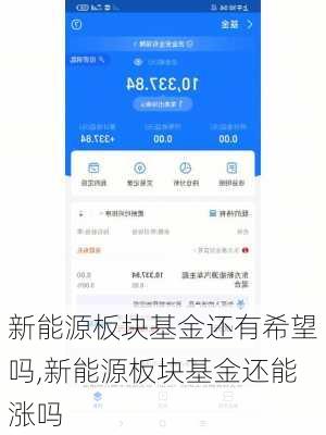 新能源板块基金还有希望吗,新能源板块基金还能涨吗