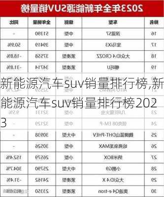 新能源汽车suv销量排行榜,新能源汽车suv销量排行榜2023-第2张图片-苏希特新能源