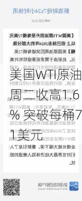 美国WTI原油周二收高1.6% 突破每桶71美元-第2张图片-苏希特新能源