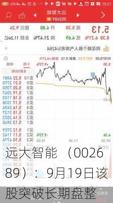 远大智能 （002689）：9月19日该股突破长期盘整-第2张图片-苏希特新能源