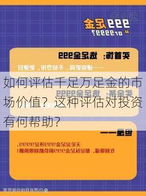 如何评估千足万足金的市场价值？这种评估对投资有何帮助？-第2张图片-苏希特新能源