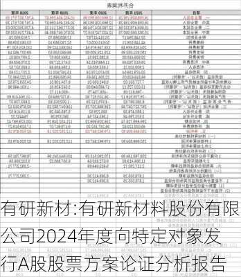 有研新材:有研新材料股份有限公司2024年度向特定对象发行A股股票方案论证分析报告-第1张图片-苏希特新能源