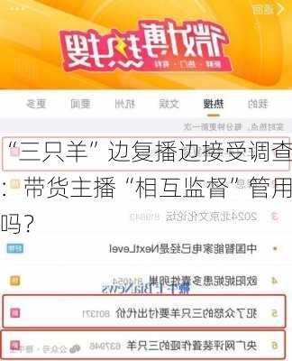 “三只羊”边复播边接受调查：带货主播“相互监督”管用吗？-第2张图片-苏希特新能源