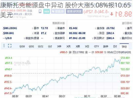 康斯托克能源盘中异动 股价大涨5.08%报10.65美元-第2张图片-苏希特新能源