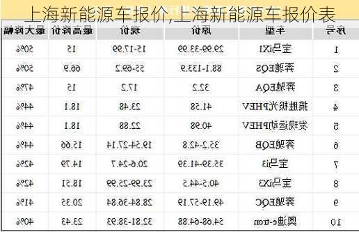 上海新能源车报价,上海新能源车报价表-第1张图片-苏希特新能源