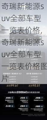 奇瑞新能源suv全部车型一览表价格,奇瑞新能源suv全部车型一览表价格图片-第2张图片-苏希特新能源