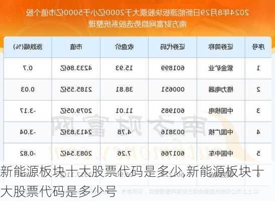 新能源板块十大股票代码是多少,新能源板块十大股票代码是多少号-第2张图片-苏希特新能源