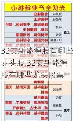 32支新能源股有哪些龙头股,32支新能源股有哪些龙头股票-第1张图片-苏希特新能源