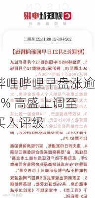 哔哩哔哩早盘涨逾8% 高盛上调至买入评级-第2张图片-苏希特新能源