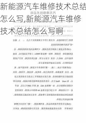 新能源汽车维修技术总结怎么写,新能源汽车维修技术总结怎么写啊-第1张图片-苏希特新能源