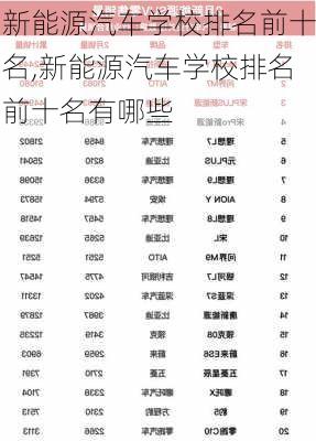 新能源汽车学校排名前十名,新能源汽车学校排名前十名有哪些