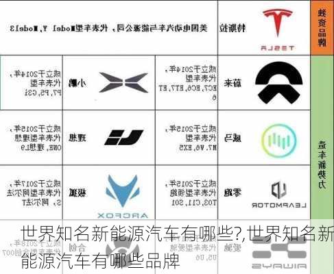 世界知名新能源汽车有哪些?,世界知名新能源汽车有哪些品牌