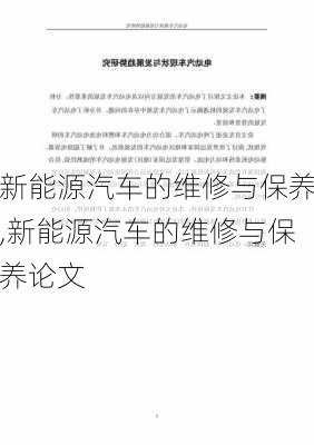 新能源汽车的维修与保养,新能源汽车的维修与保养论文-第3张图片-苏希特新能源