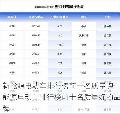 新能源电动车排行榜前十名质量,新能源电动车排行榜前十名质量好的品牌-第2张图片-苏希特新能源