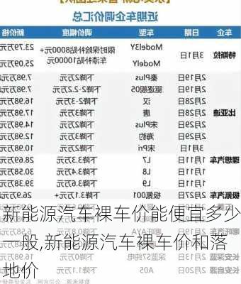 新能源汽车裸车价能便宜多少一般,新能源汽车裸车价和落地价-第3张图片-苏希特新能源