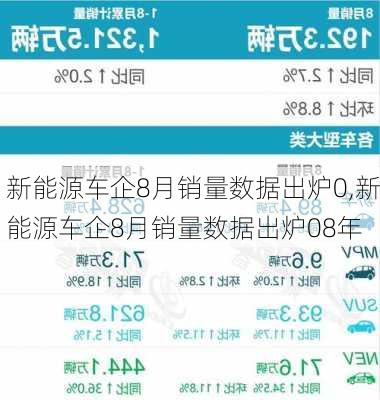 新能源车企8月销量数据出炉0,新能源车企8月销量数据出炉08年-第2张图片-苏希特新能源