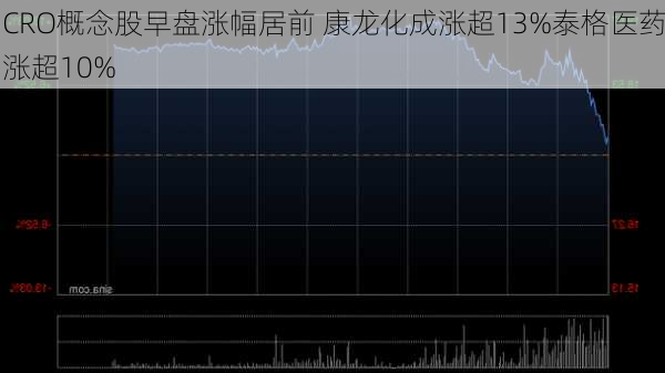 CRO概念股早盘涨幅居前 康龙化成涨超13%泰格医药涨超10%